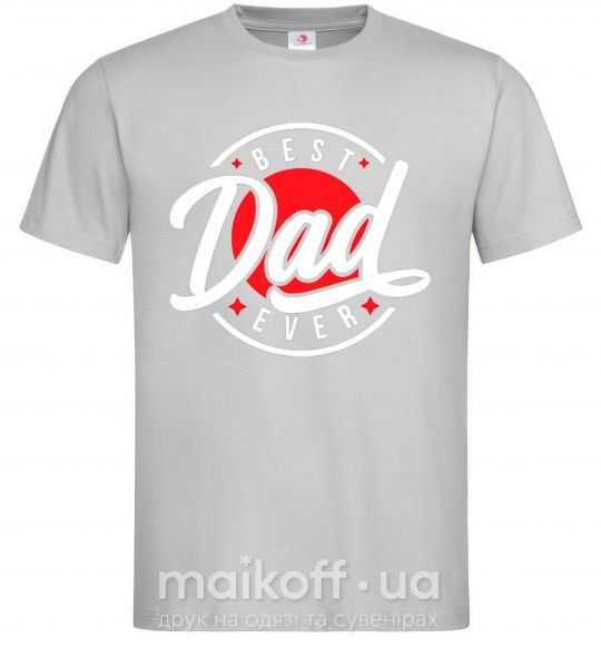 Мужская футболка Best dad ever в кругу Серый фото