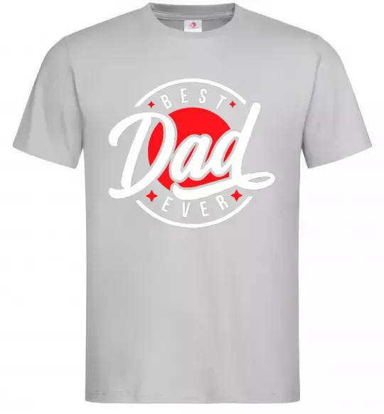 Чоловіча футболка Best dad ever в кругу Сірий фото