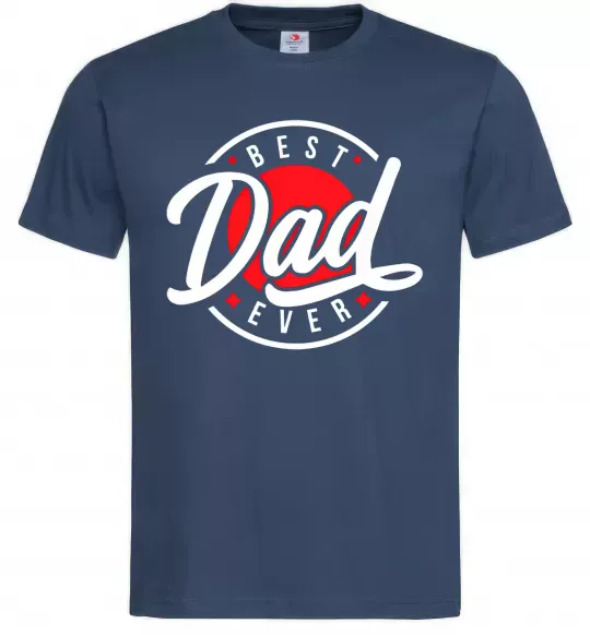Чоловіча футболка Best dad ever в кругу Темно-синій фото