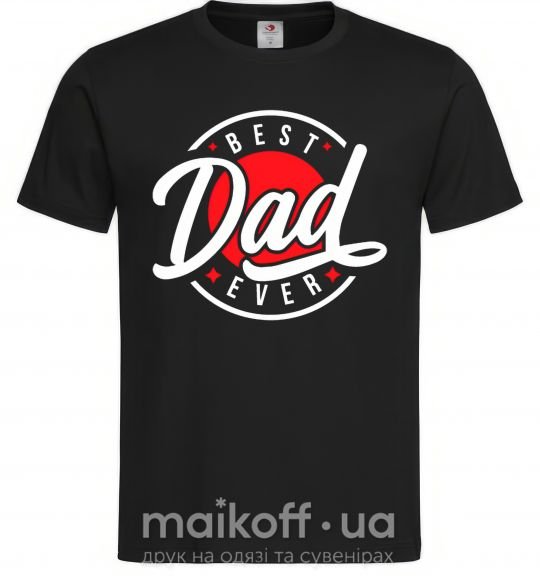 Мужская футболка Best dad ever в кругу Черный фото