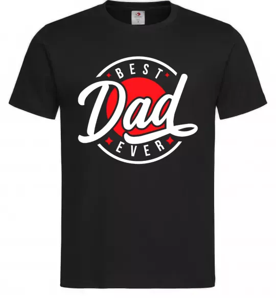Чоловіча футболка Best dad ever в кругу Чорний фото