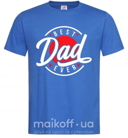 Мужская футболка Best dad ever в кругу Ярко-синий фото