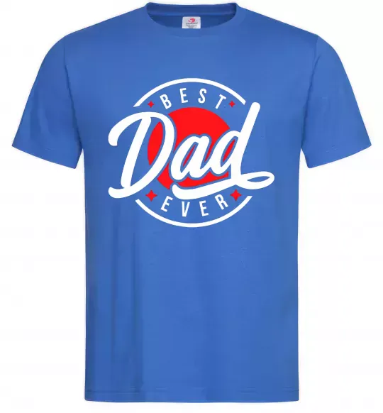 Чоловіча футболка Best dad ever в кругу Яскраво-синій фото