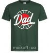 Мужская футболка Best dad ever в кругу Темно-зеленый фото