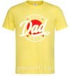 Мужская футболка Best dad ever в кругу Лимонный фото