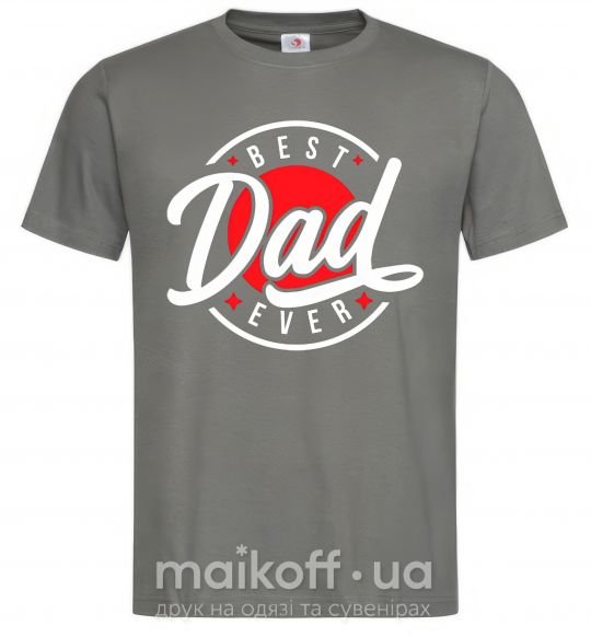 Чоловіча футболка Best dad ever в кругу Графіт фото