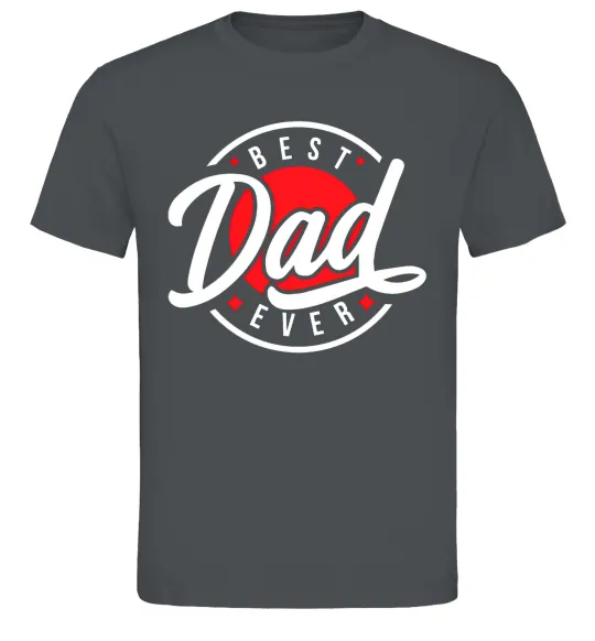 Чоловіча футболка Best dad ever в кругу Графіт фото