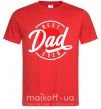Мужская футболка Best dad ever в кругу Красный фото