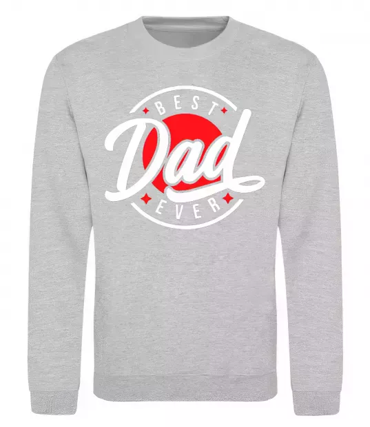 Свитшот Best dad ever в кругу Серый меланж фото