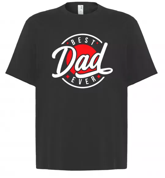Футболка Оверсайз Best dad ever в кругу Чорний фото