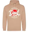 Чоловіча толстовка (худі) Best dad ever в кругу Пісочний фото