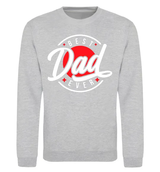 Світшот Best dad ever в кругу Сірий меланж фото