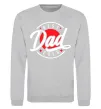 Світшот Best dad ever в кругу Сірий меланж фото
