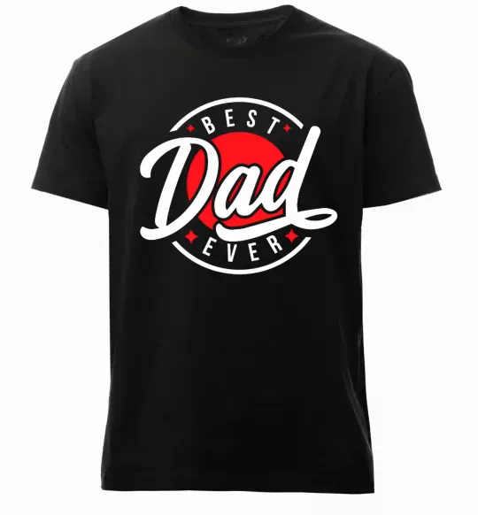 Мужская премиум футболка Best dad ever в кругу Черный фото