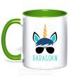 Чашка з кольоровою ручкою Dadacorn Зелений фото