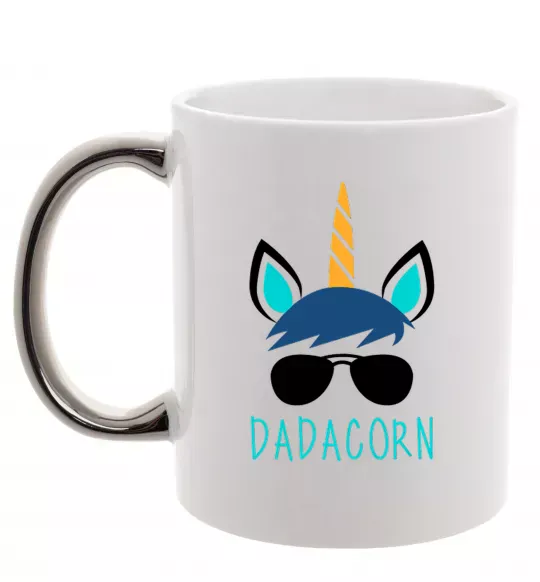 Чашка с цветной ручкой Dadacorn Серебро фото