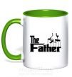 Чашка з кольоровою ручкою The father Зелений фото