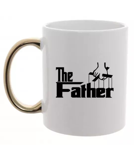 Чашка с цветной ручкой The father Золото фото