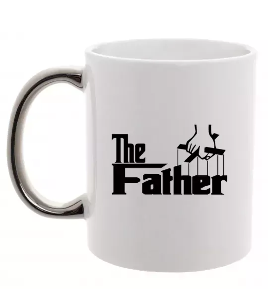 Чашка с цветной ручкой The father Серебро фото