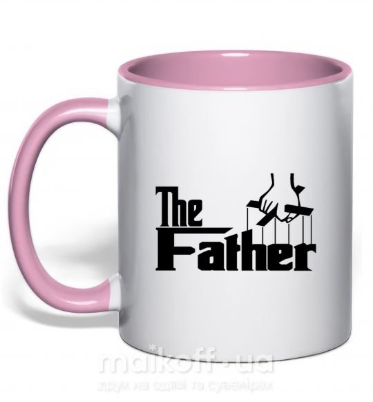 Чашка з кольоровою ручкою The father Ніжно рожевий фото