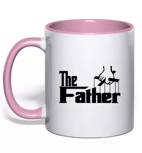 Чашка с цветной ручкой The father Нежно розовый фото