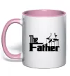 Чашка с цветной ручкой The father Нежно розовый фото