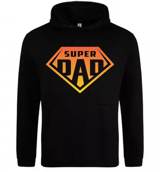 Мужская толстовка (худи) Super dad red Черный фото