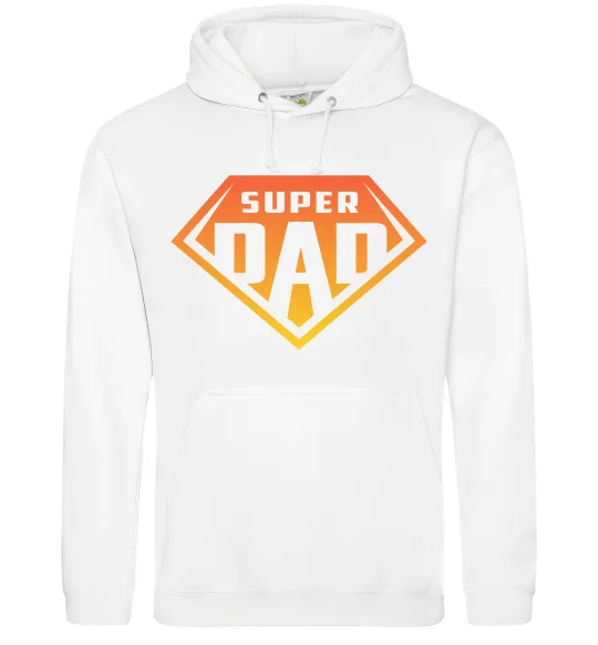 Мужская толстовка (худи) Super dad red Белый фото