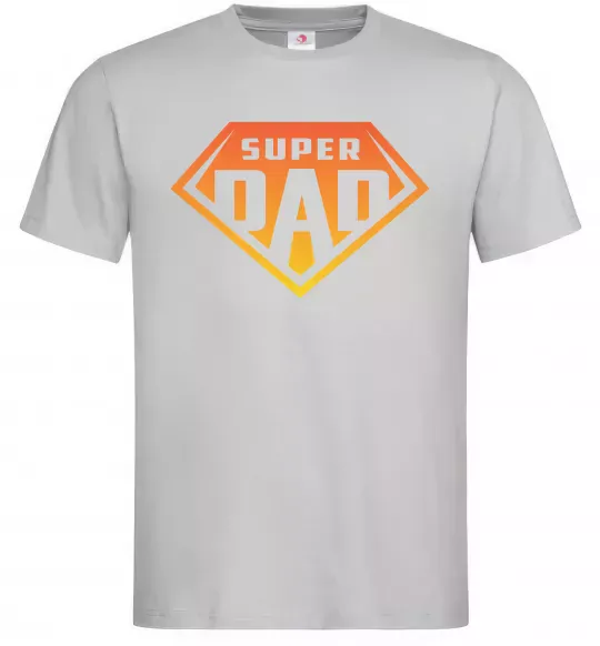 Мужская футболка Super dad red Серый фото