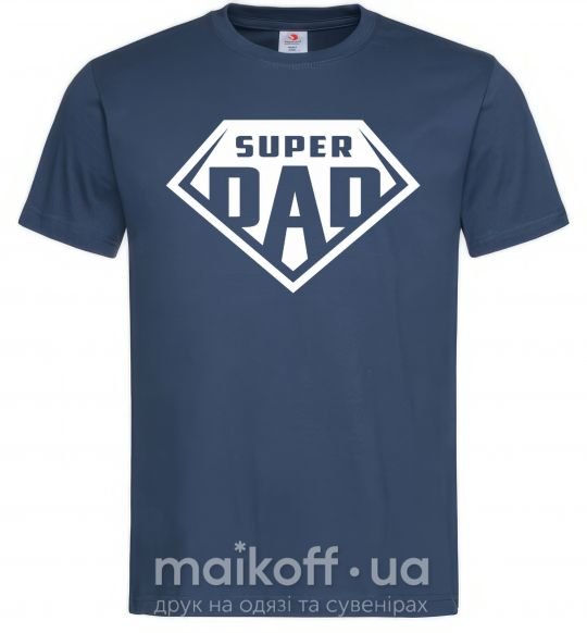 Чоловіча футболка Super dad белый Темно-синій фото