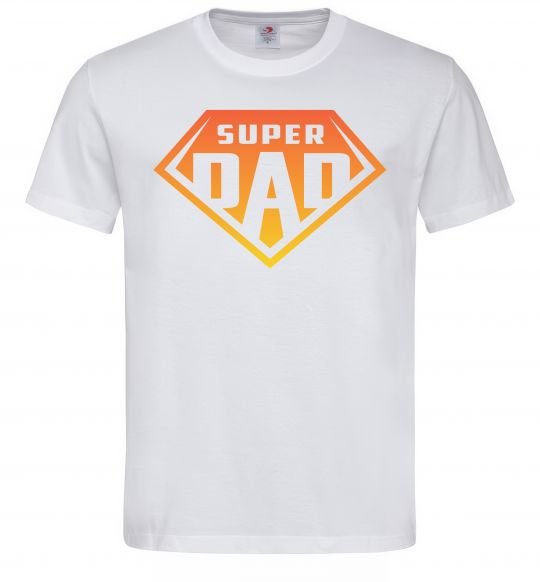 Мужская футболка Super dad red Белый фото