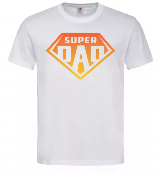 Мужская футболка Super dad red Белый фото