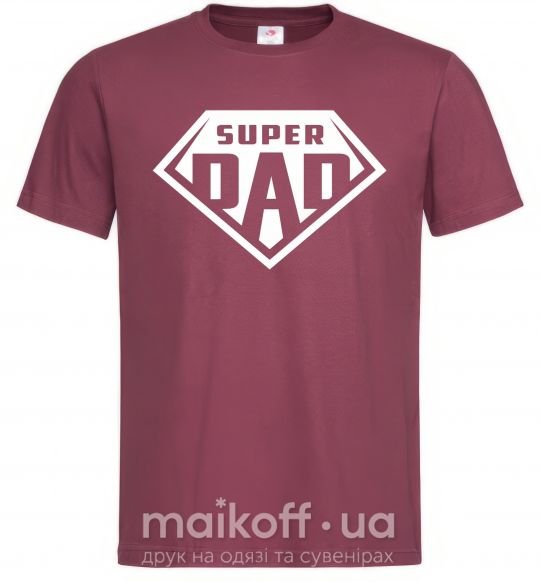 Мужская футболка Super dad белый Бордовый фото