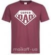 Мужская футболка Super dad белый Бордовый фото