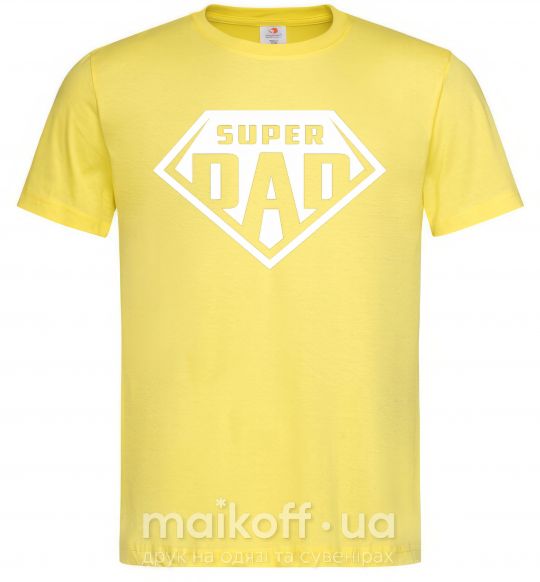 Мужская футболка Super dad белый Лимонный фото