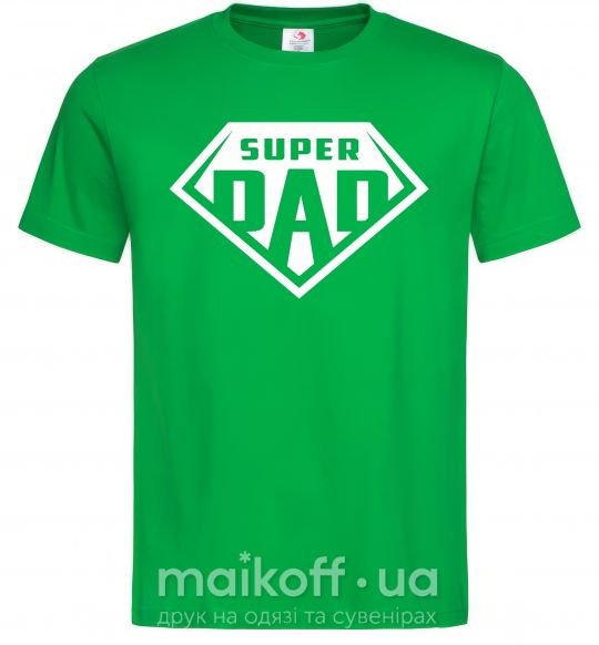 Мужская футболка Super dad белый Зеленый фото
