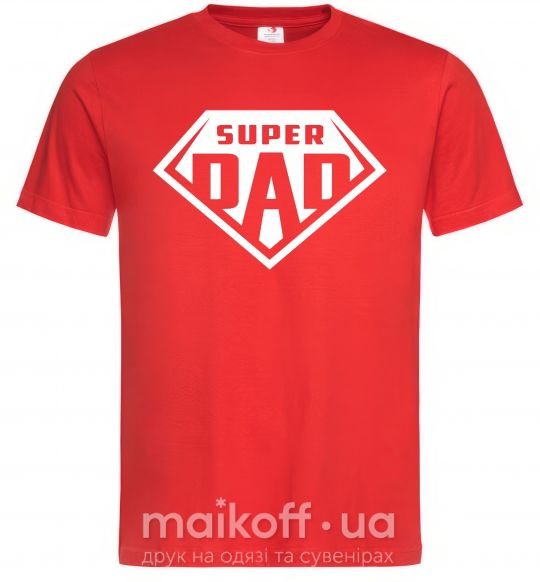 Мужская футболка Super dad белый Красный фото