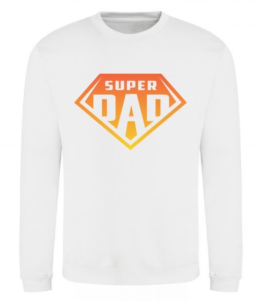 Світшот Super dad red Білий фото