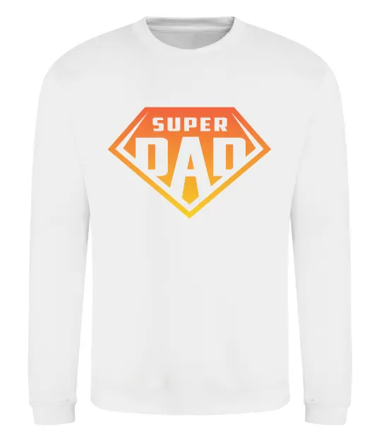 Свитшот Super dad red Белый фото