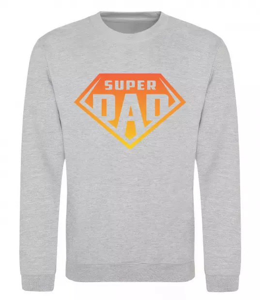 Свитшот Super dad red Серый меланж фото