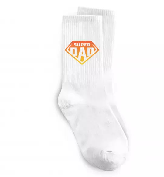Носки Super dad red Белый фото