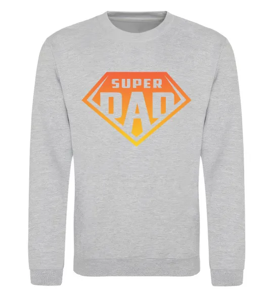 Світшот Super dad red Сірий меланж фото