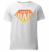 Мужская премиум футболка Super dad red Белый фото
