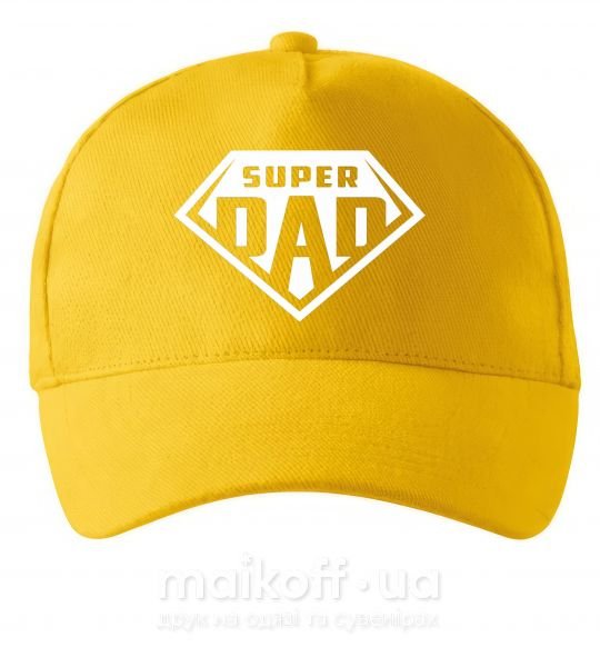 Кепка Super dad белый Сонячно жовтий фото