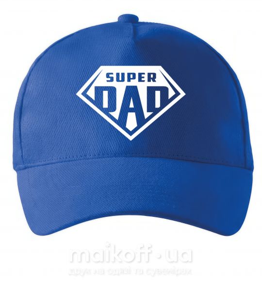 Кепка Super dad белый Яскраво-синій фото