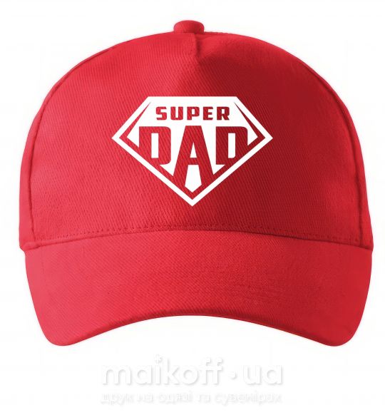 Кепка Super dad белый Красный фото