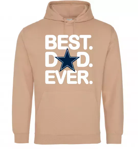 Чоловіча толстовка (худі) Best dad ever звезда Пісочний фото