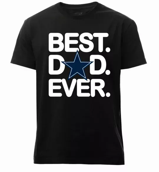 Чоловіча преміум футболка Best dad ever звезда Чорний фото