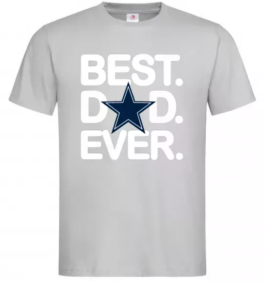 Мужская футболка Best dad ever звезда Серый фото