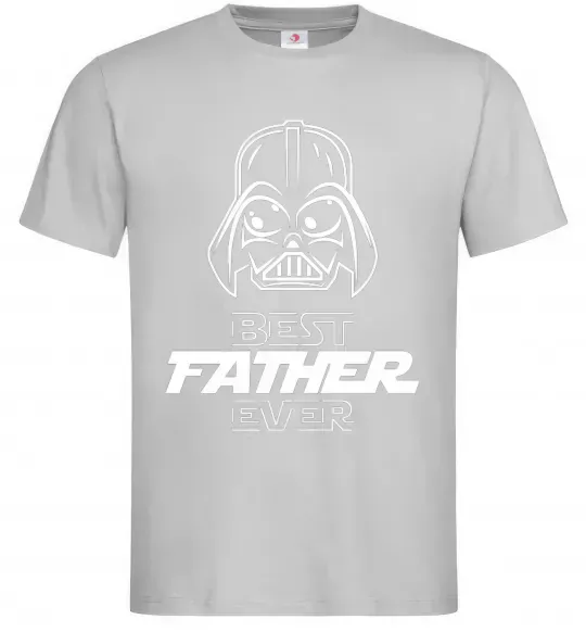 Мужская футболка Best father ever Darth Серый фото